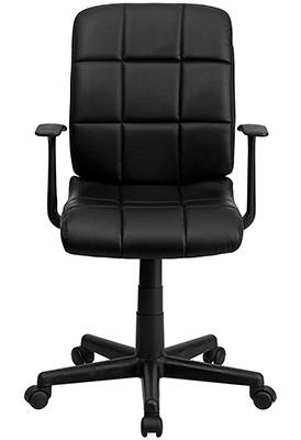 Black Flash Furniture Mid-Back Quilted Vinyl Swivel Task Chair with tufted design
