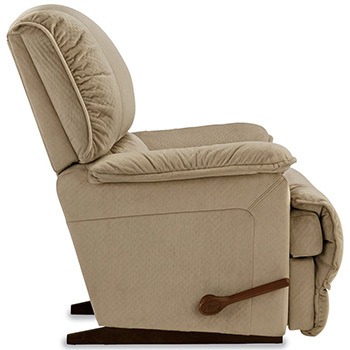 One side of the La Z Boy Niagara Reclina Rocker Recliner showing its adjustment lever