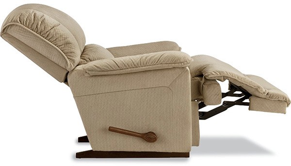 The La Z Boy Niagara Recliner on a recline and lifted footrest