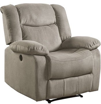 A side pose image of Lifestyle Power Recliner in Taupe color.
