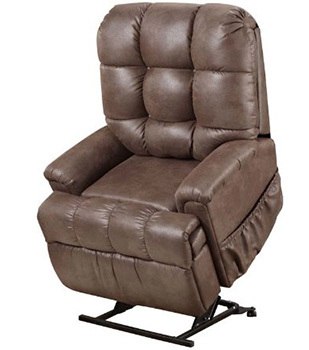 Chocolate leather variants of the Med Lift 5555 Full Sleeper Lift Chair