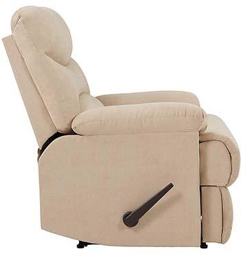 A side pose style image of ProLounger Wall Hugger Recliner Chair in Khaki Microfibe