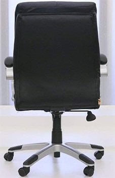 Back part of the Boss Double Plush Mid Back Executive Chair in black/silver variant