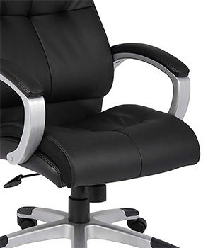 Waterfall-edge style seat of the Boss Office Products Double Plush Mid Back Executive Office Chair