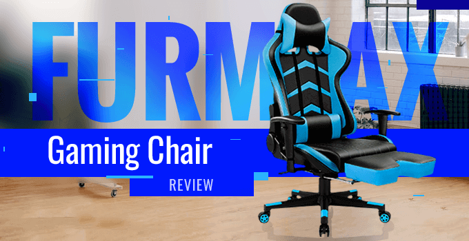 Black and Blue Furmax Gaming Chair in a home office