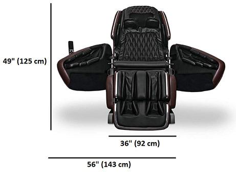 Front Dimensions Stats of OHCO M.8 Elite & LE Massage Chair