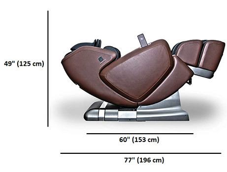 Side Dimensions Stats of OHCO M.8 Elite & LE Massage Chair