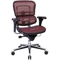 Plum red variant of the Ergohuman Me8erglo Mid Back Mesh Chair