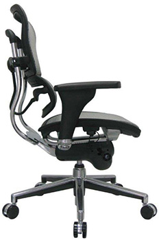 Left side of the Ergohuman Me8erglo Mid Back Mesh Chair