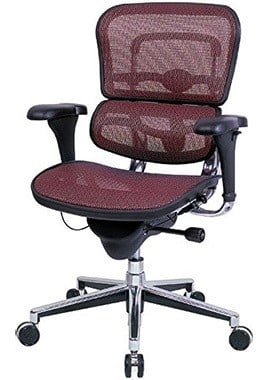 Plum red variant of the Ergohuman Mid-Back Mesh Chair 