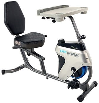 The Exerpeutic 2500 Bicycle Desk with its work desk mounted on the front
