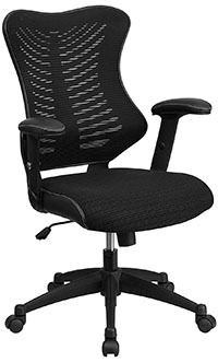 Black mesh variant of the Flash Furniture High Back Designer Mesh Swivel Chair 