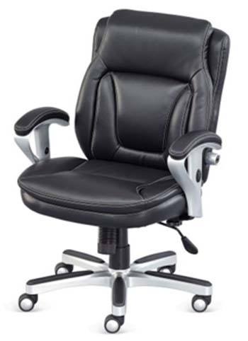 Black Color, Polyurethane Upholstery, Powder-coated polypropylene frame Nbf Petite Ergonomic Chair, in Upright Position