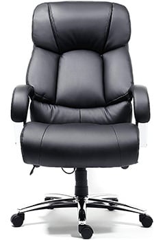 The Office Factor Big and Tall Black Executive Office Chair facing front