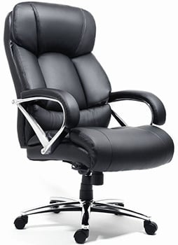Black variant of the Office Factor Big and Tall Leather Executive Chair