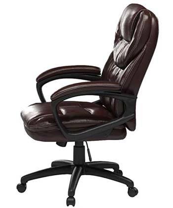 A side image of Office Star Work Smart Faux Leather Managers Chair.