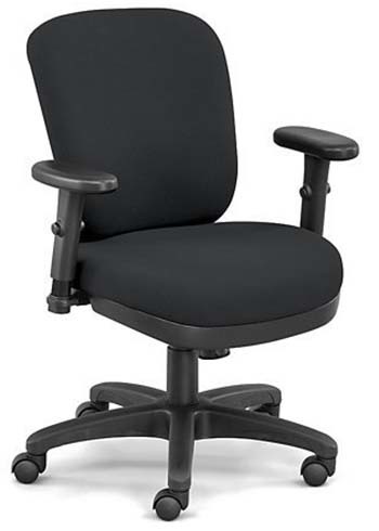 A side image of Officient Compact Ergonomic Office Chair in Black color.