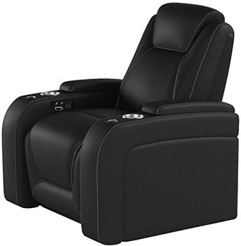 Seatcraft Equinox Home Theater Seating, USB Charging,Storage,SoundShaker, Lighted Cup Holders, Sideview Look