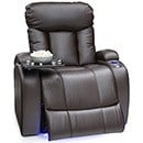 Brown Variants, Seatcraft Orleans Leather Gel Power Recliner with In-Arm Storage, Left Position