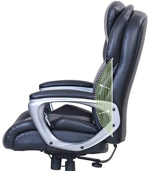 Moving lumbar support of the Serta My Fit Executive Office Chair