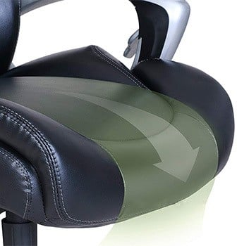 Waterfall-edge style seat design of the Serta My Fit Office Chair