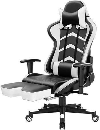 A side pose image of the Furmax Gaming Chair in White color
