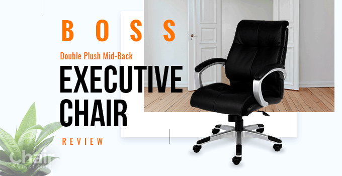 Black/Silver variant of the Boss Double Plush Mid-Back Chair