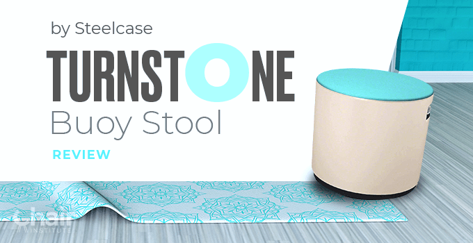 The Turnstone Buoy Stool by Steelcase on a carpet