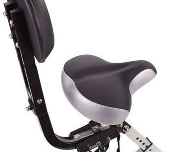 Height adjustable seat & seatback of the FitDesk Exercise Bike