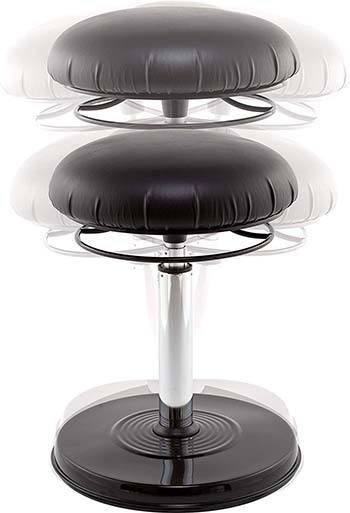 Adjustable height, Kore design stool, Standing desk in Leather