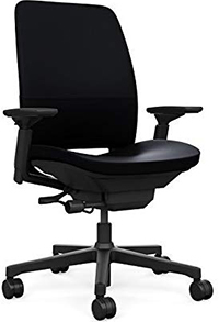 A smalller image of Steelcase Amia Task Chair in Black Leather color.