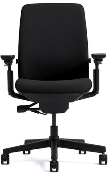 An image of Steelcase Amia Task Chair from Front in Black color.