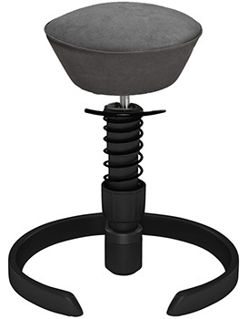 Gray variant of the VIA Swopper Stool with well-padded seat