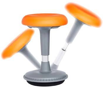 An image of AmazonBasics Adjustable Activity Office Tilt Stool showing wide range of motion