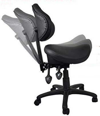 An image of 2xHome Ergonomic Saddle Stool With Back Support