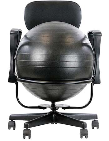 An image of CanDo Classic Ball Chair in Black color, Front view