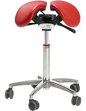 An image of Salli MultiAdjuster Ergonomic Saddle Seat in Red color