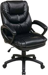 Black Office Star Work Smart Faux Leather Chair