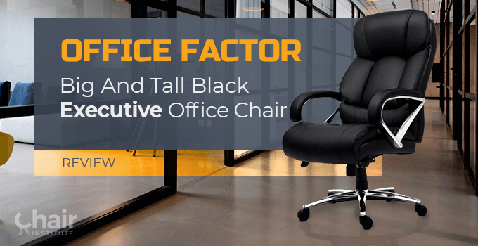 The Office Factor Big and Tall Black Executive Office Chair in a hallway
