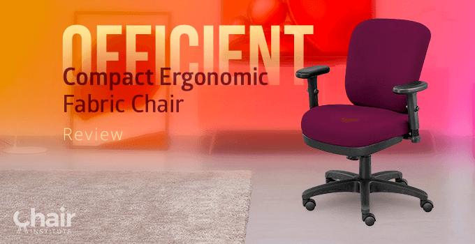Officient Compact Ergonomic Fabric Chair in Burgundy color in a living room