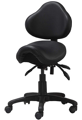 Black Color, 2xhome Ergonomic Saddle Stool Chair, Right View