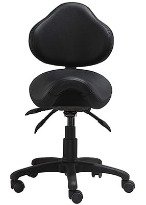 Front View, 2xhome Ergonomic Saddle Stool Chair, Black Color