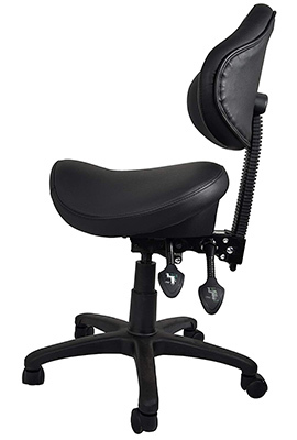 Right Side View, 2xhome Ergonomic Saddle Stool Chair, Black Color