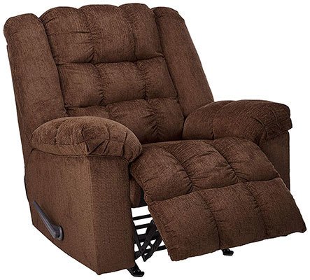 Recliner Position, Ludden Rocker Recliner, by Ashley Furniture, Cocoa Color