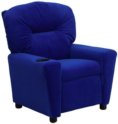 Left Side, Flash Furniture Microfiber Kids Recliner, Blue Color