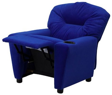 Recliner Position, Flash Furniture Microfiber Kids Recliner, Blue Microfiber