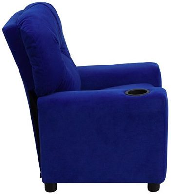 Side View, Flash Furniture Microfiber Kids Recliner, Cup Holder