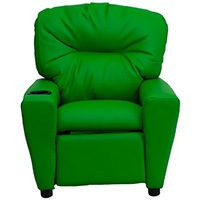 Green Color, Flash Furniture Microfiber Kids Recliner, Front