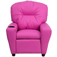 Hot Pink Color, Flash Furniture Microfiber Kids Recliner, Front