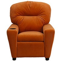 Orange Color, Flash Furniture Microfiber Kids Recliner, Front